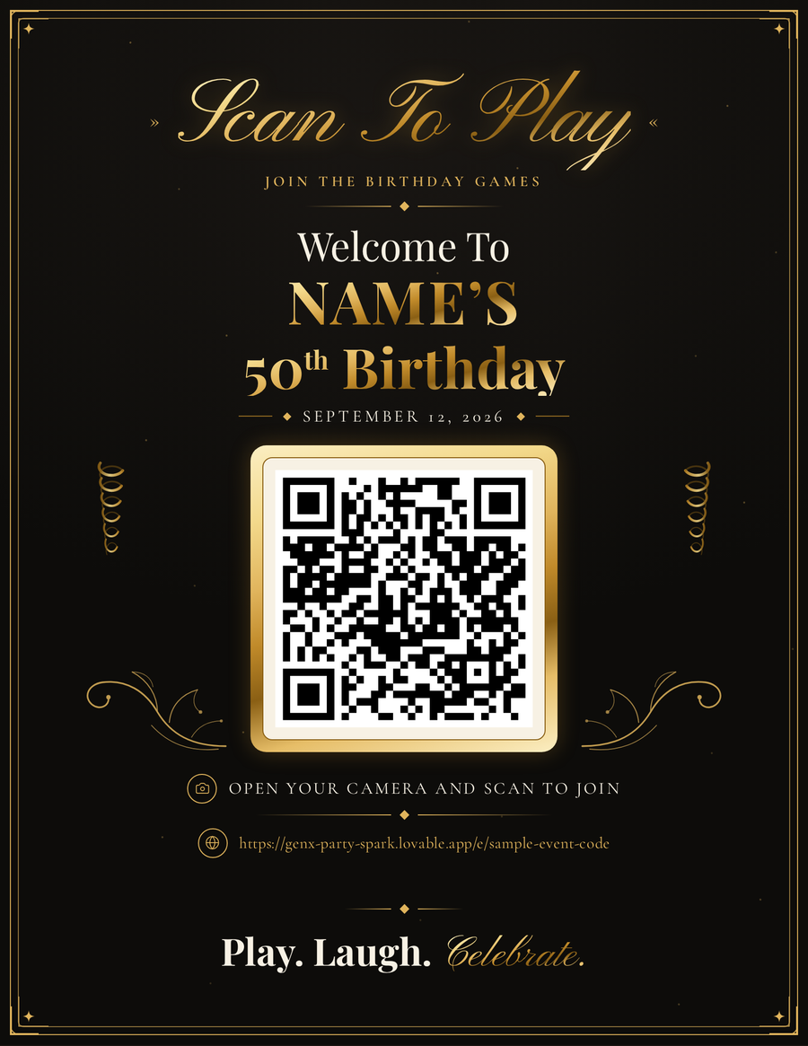 Scan to Play QR Sign printable preview