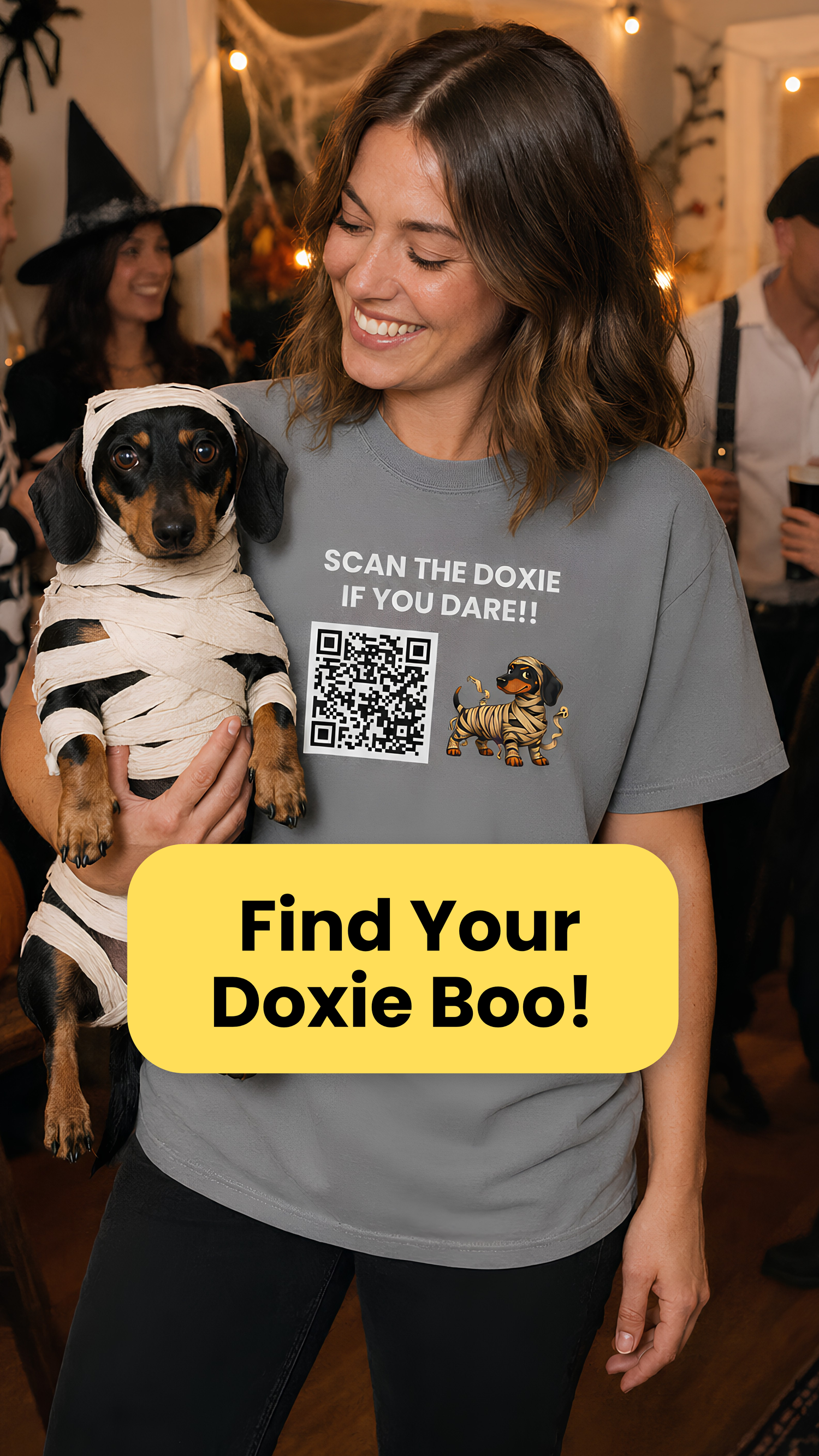DOXIE HALLOWEEN QR CODE TEES  👻🐾