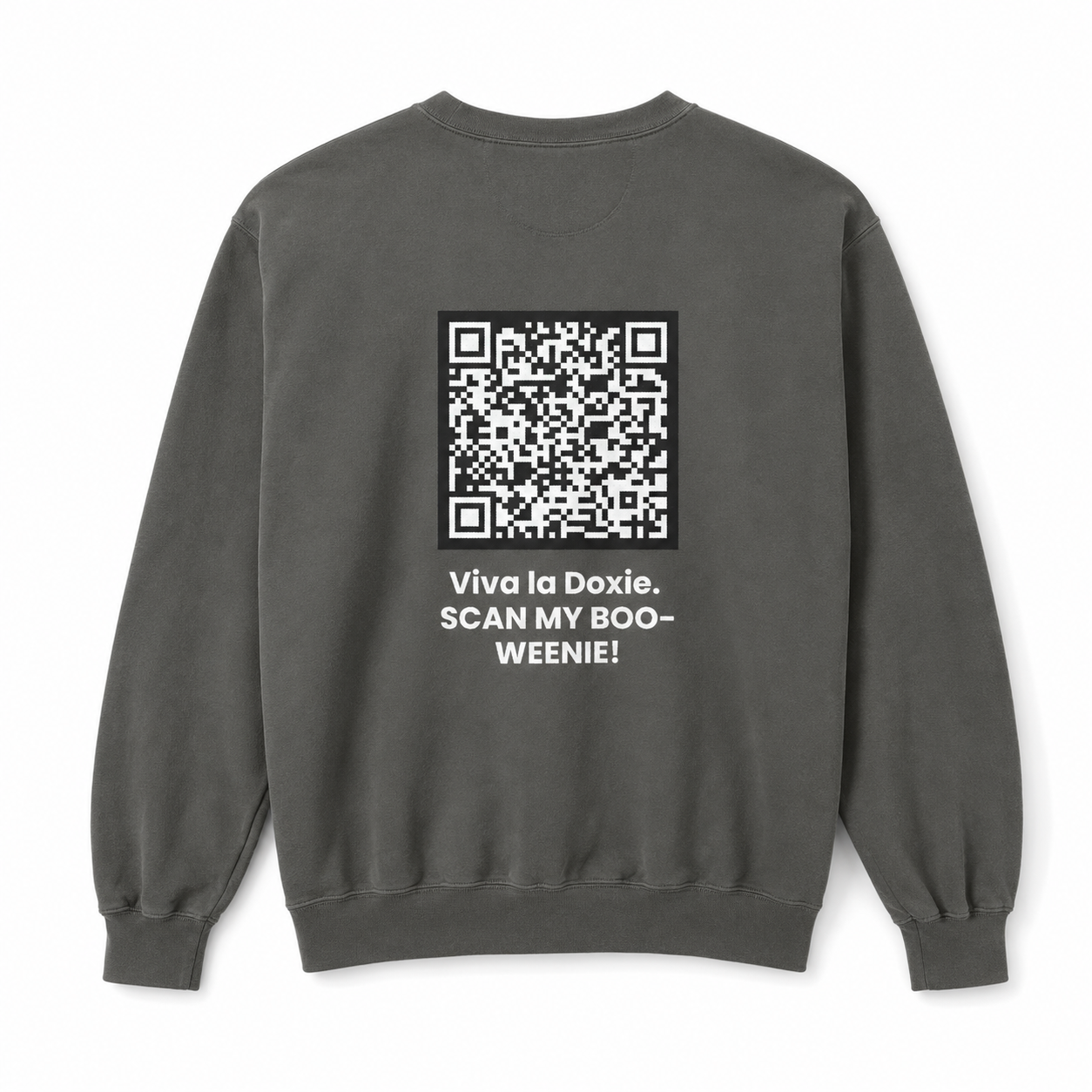 Viva la Doxie!  🌸👻 SCAN MY BOO-WEENIE! 🎃🧟 Halloween QR Code Sweatshirt