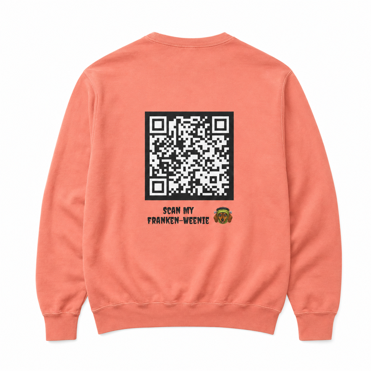 Scan My Franken-Weenie 🌭😂 Halloween Doxie Tribe QR Code Sweatshirt