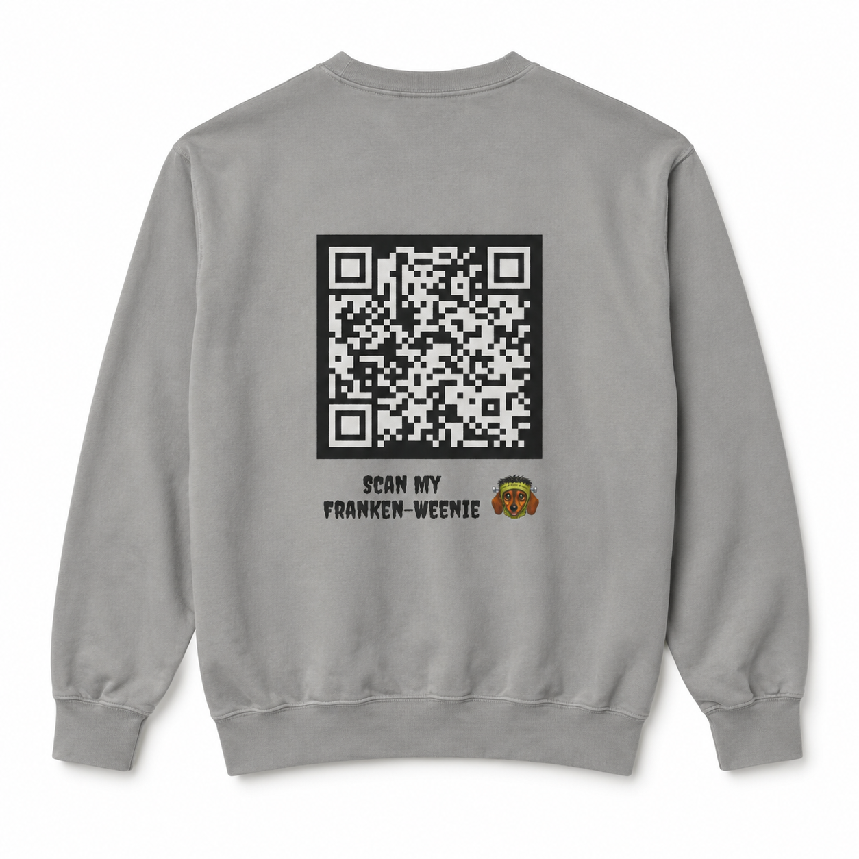 Scan My Franken-Weenie 🌭😂 Halloween Doxie Tribe QR Code Sweatshirt