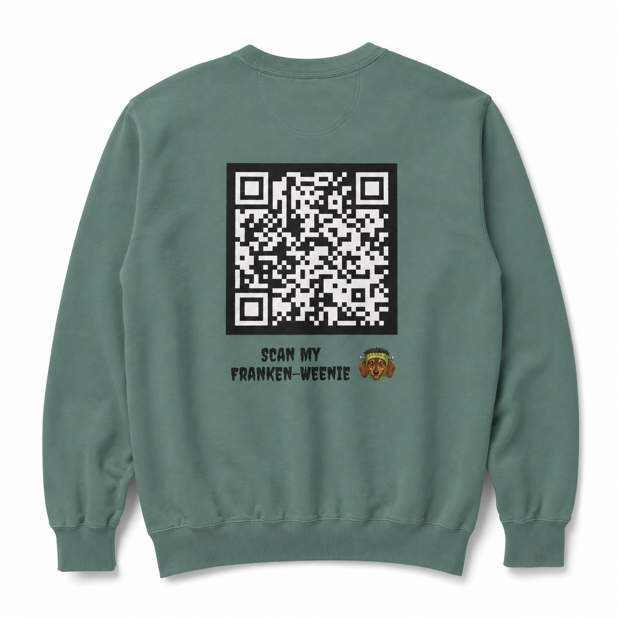 Scan My Franken-Weenie 🌭😂 Halloween Doxie Tribe QR Code Sweatshirt