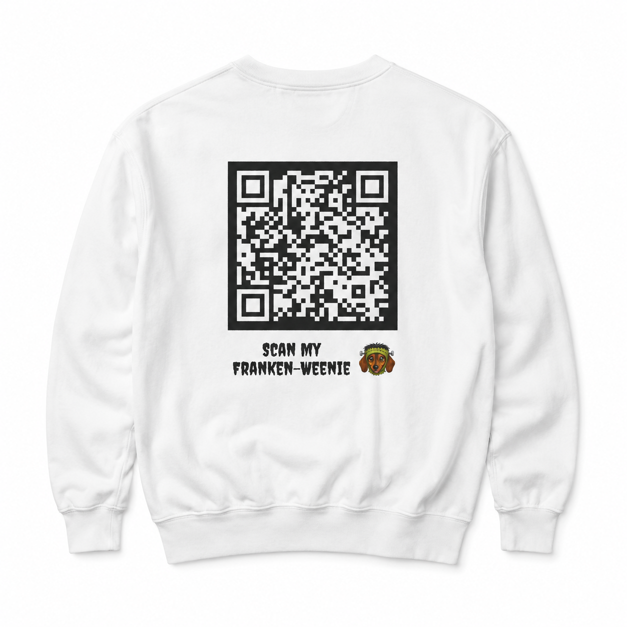 Scan My Franken-Weenie 🌭😂 Halloween Doxie Tribe QR Code Sweatshirt