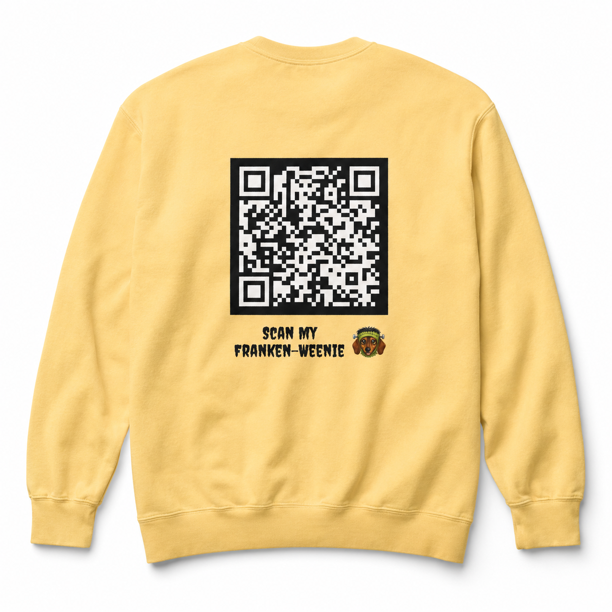 Scan My Franken-Weenie 🌭😂 Halloween Doxie Tribe QR Code Sweatshirt