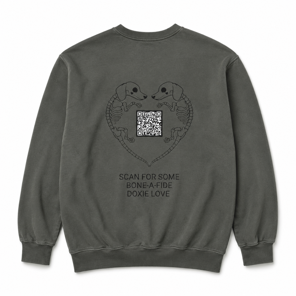 Scan For Some Bone-A-Fide DOXIE LOVE 😍🎃 Funny Halloween QR Code Sweatshirt