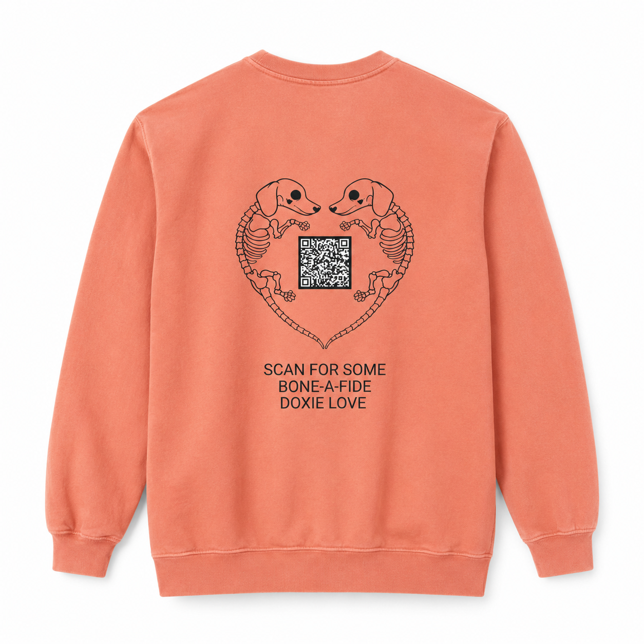 Scan For Some Bone-A-Fide DOXIE LOVE 😍🎃 Funny Halloween QR Code Sweatshirt