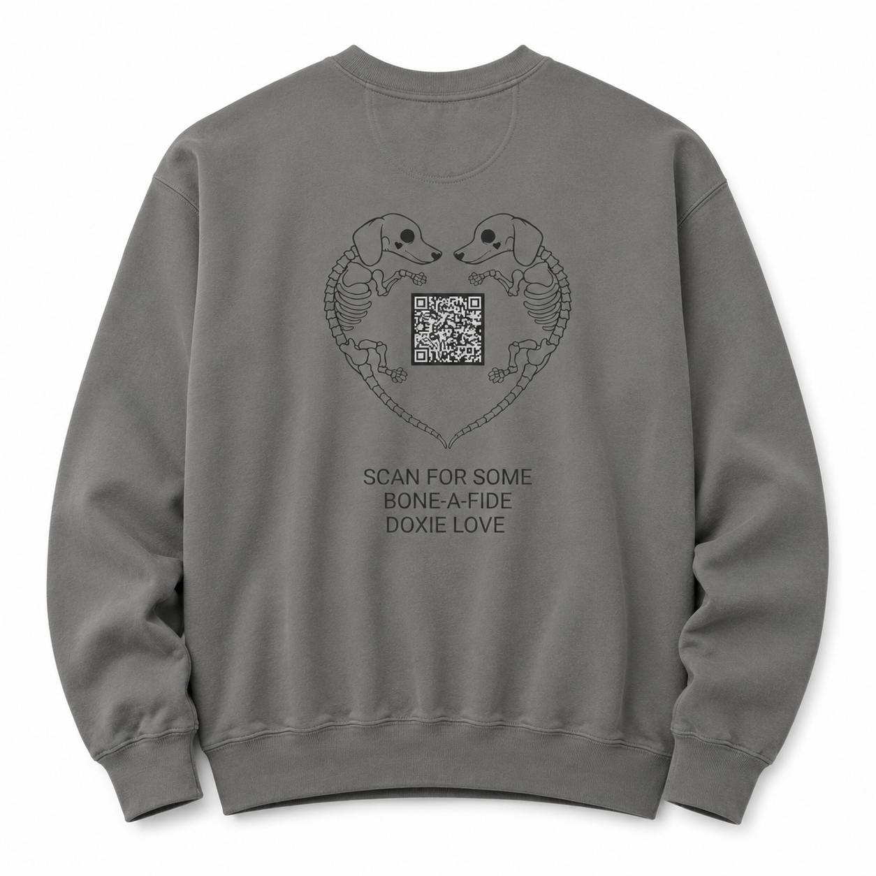 Scan For Some Bone-A-Fide DOXIE LOVE 😍🎃 Funny Halloween QR Code Sweatshirt