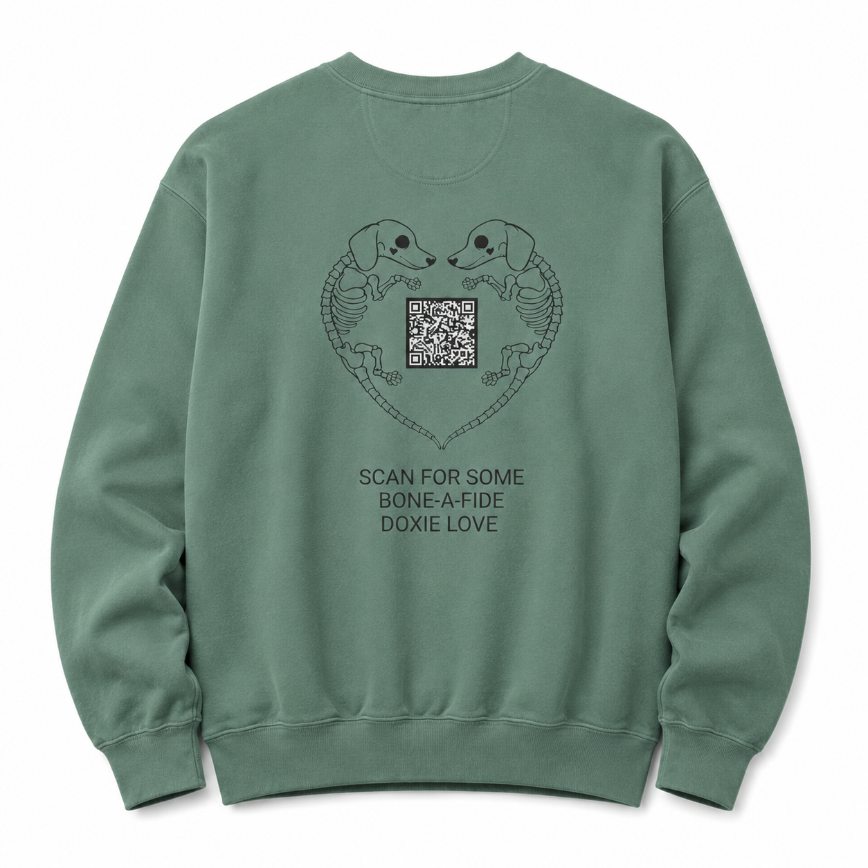 Scan For Some Bone-A-Fide DOXIE LOVE 😍🎃 Funny Halloween QR Code Sweatshirt