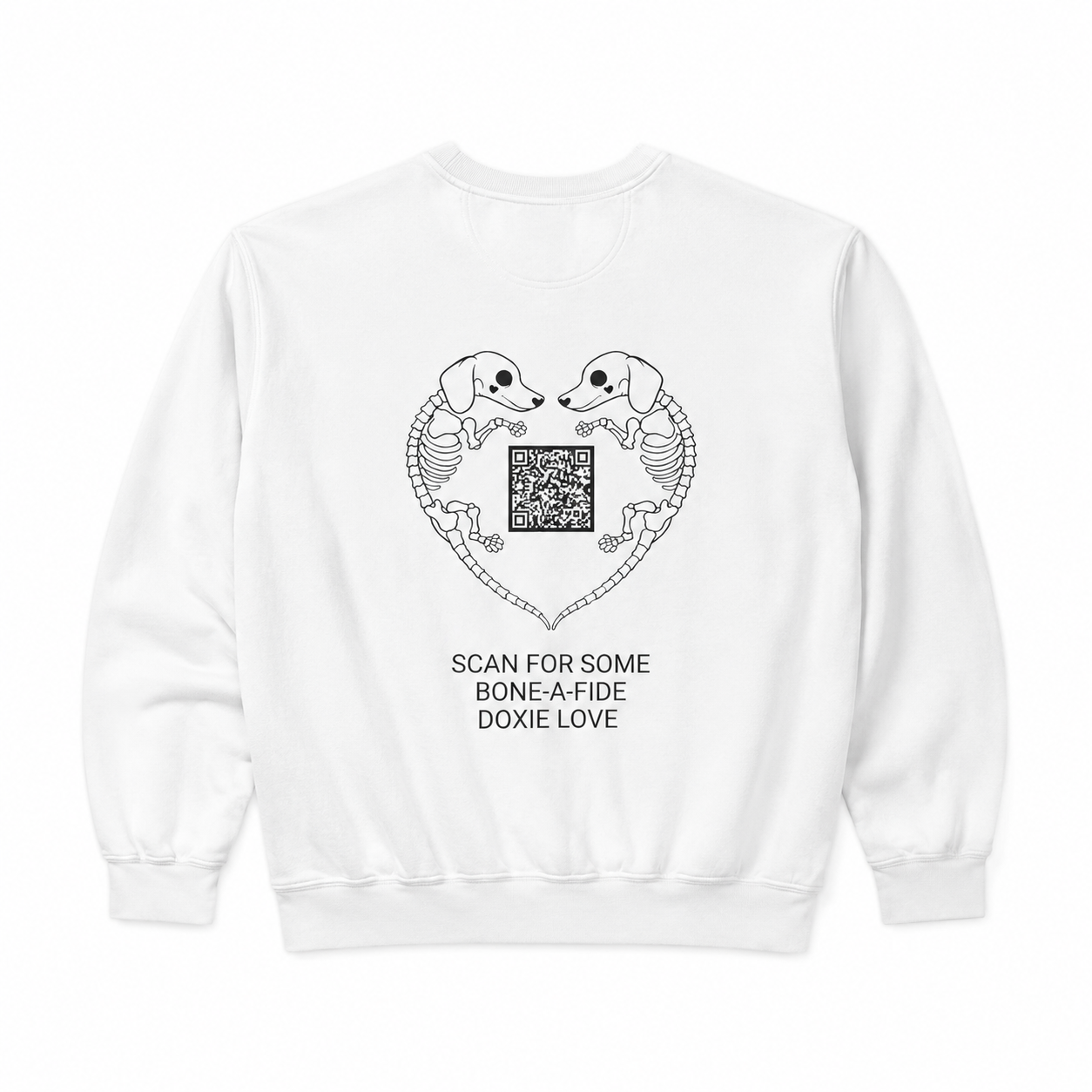 Scan For Some Bone-A-Fide DOXIE LOVE 😍🎃 Funny Halloween QR Code Sweatshirt
