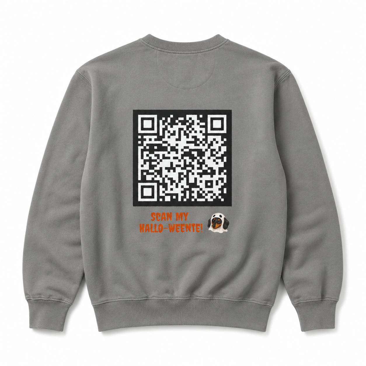 Scan My Hallo- Weenie! Doxie Love 😍🐾 Halloween QR Code Sweatshirt