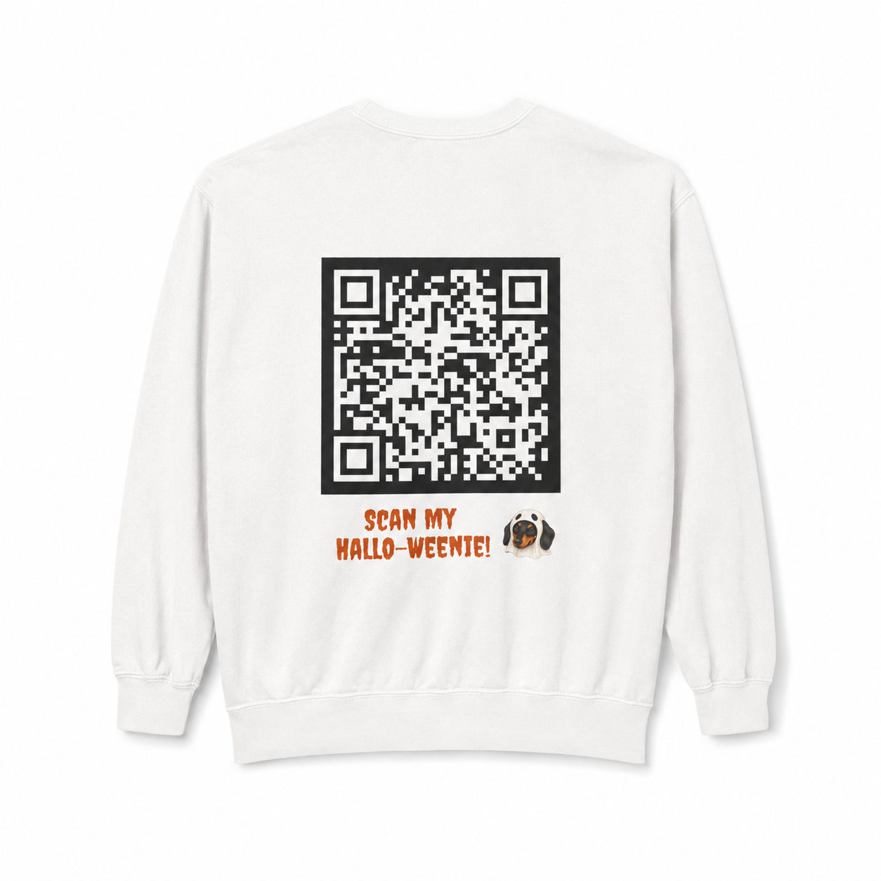 Scan My Hallo- Weenie! Doxie Love 😍🐾 Halloween QR Code Sweatshirt