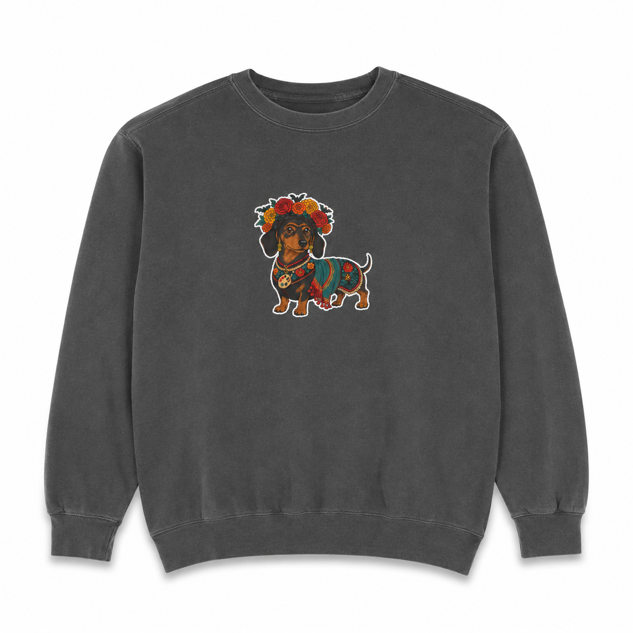 Viva la Doxie!  🌸👻 SCAN MY BOO-WEENIE! 🎃🧟 Halloween QR Code Sweatshirt