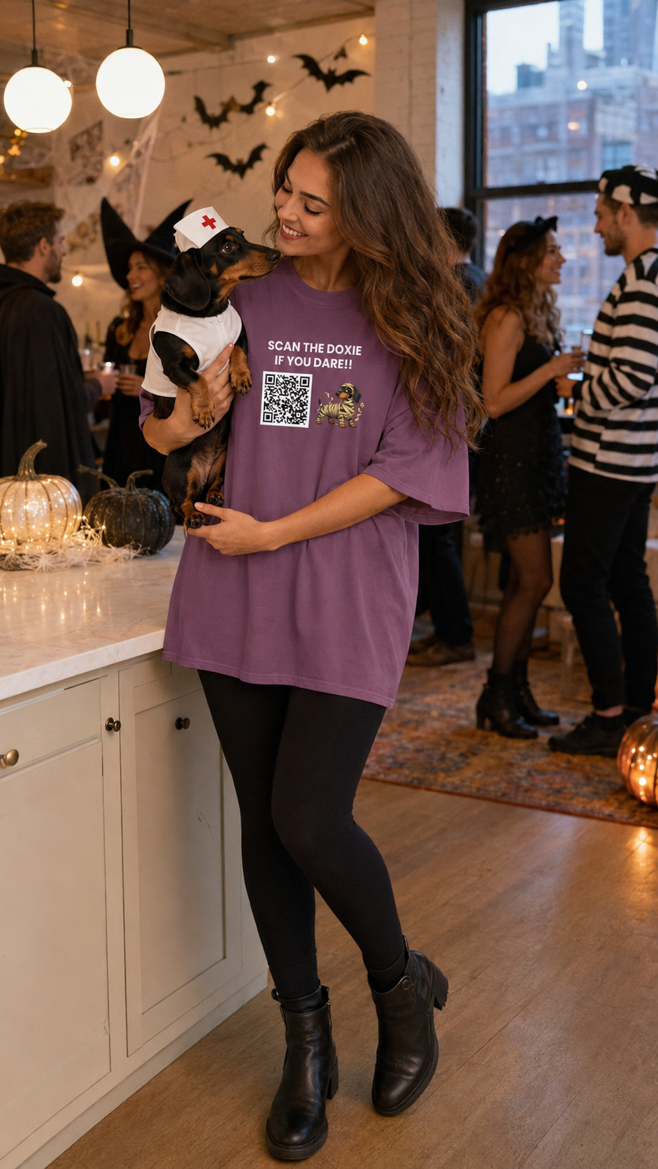 SCAN THE DOIXE IF YOU DARE! 🍬👻 Halloween QR Code T-Shirt
