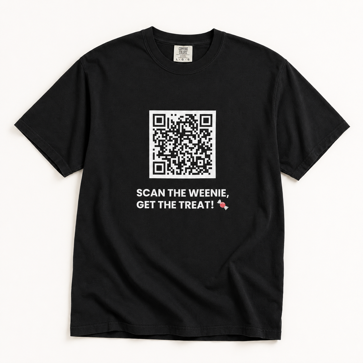 SCAN THE WEENIE, GET THE TREAT! 🍬 Halloween QR Code T-Shirt