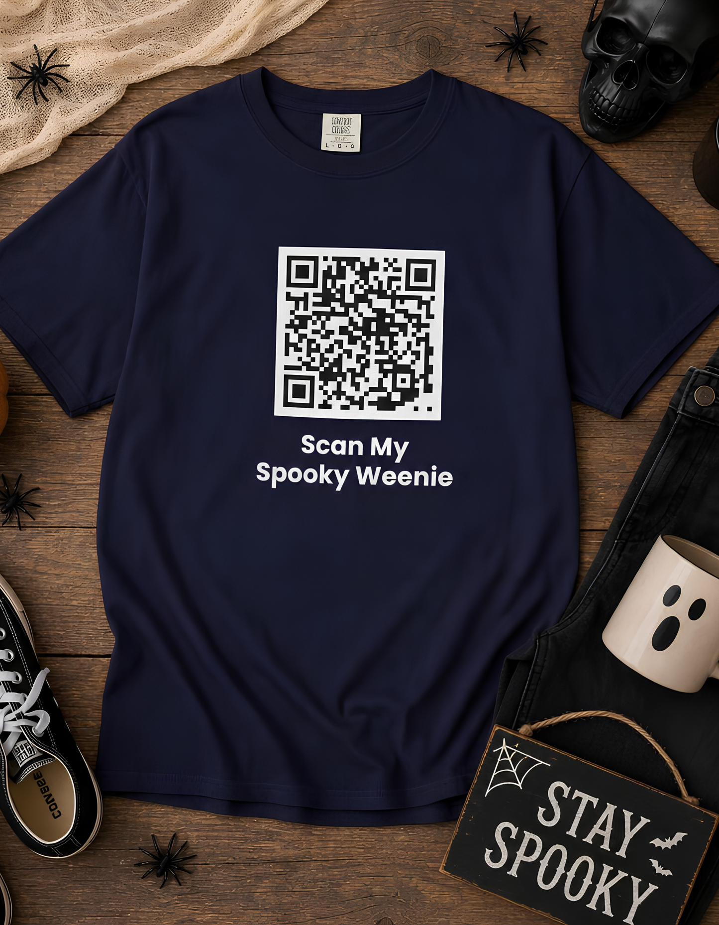 SCAN MY SPOOKY - WEENIE! 👻 Halloween QR Code T-Shirt
