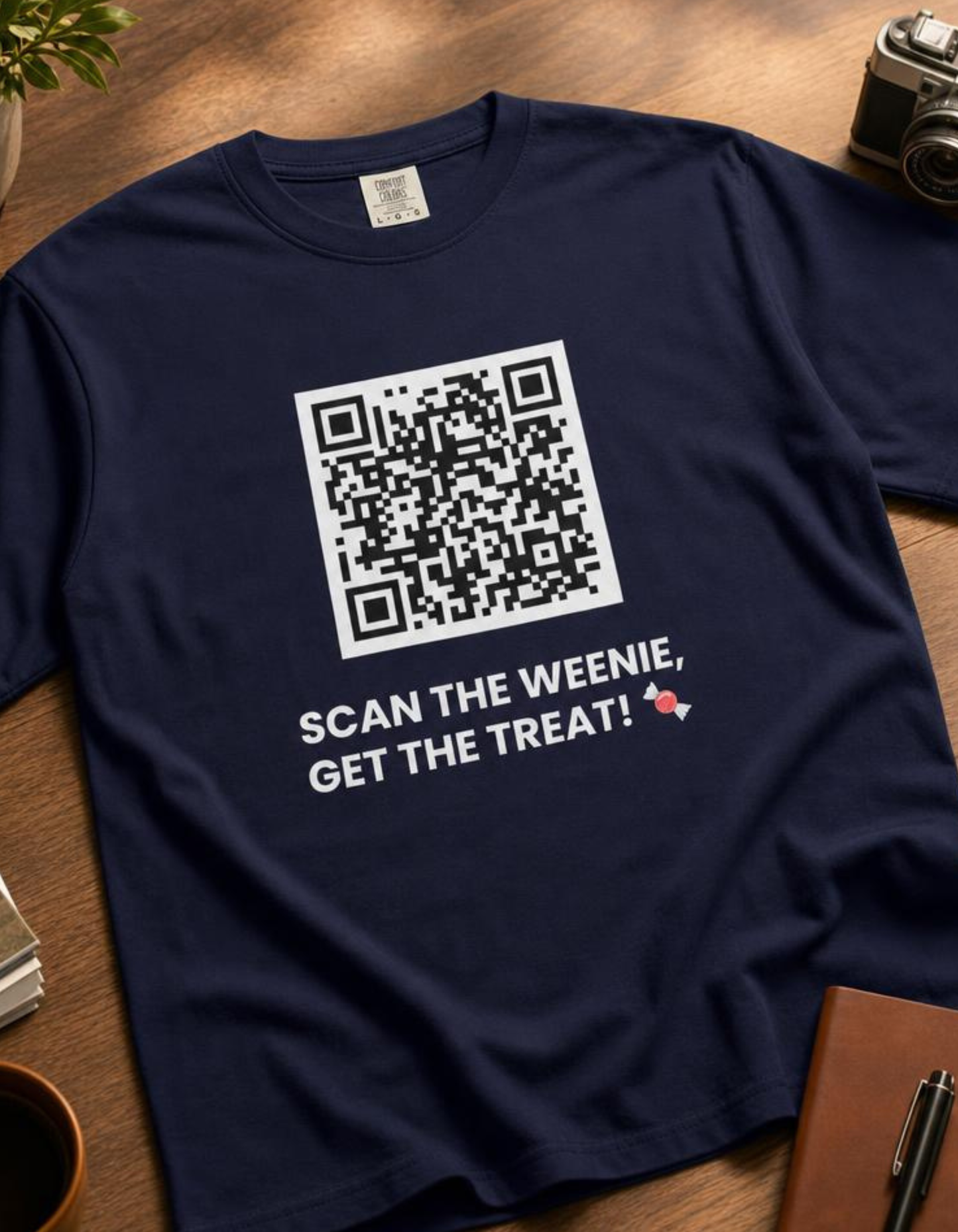 SCAN THE WEENIE, GET THE TREAT! 🍬 Halloween QR Code T-Shirt