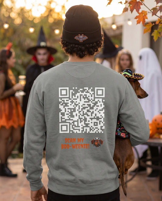 Scan My Boo-Weenie! 1👻Halloween Doxie Tribe QR Sweatshirt