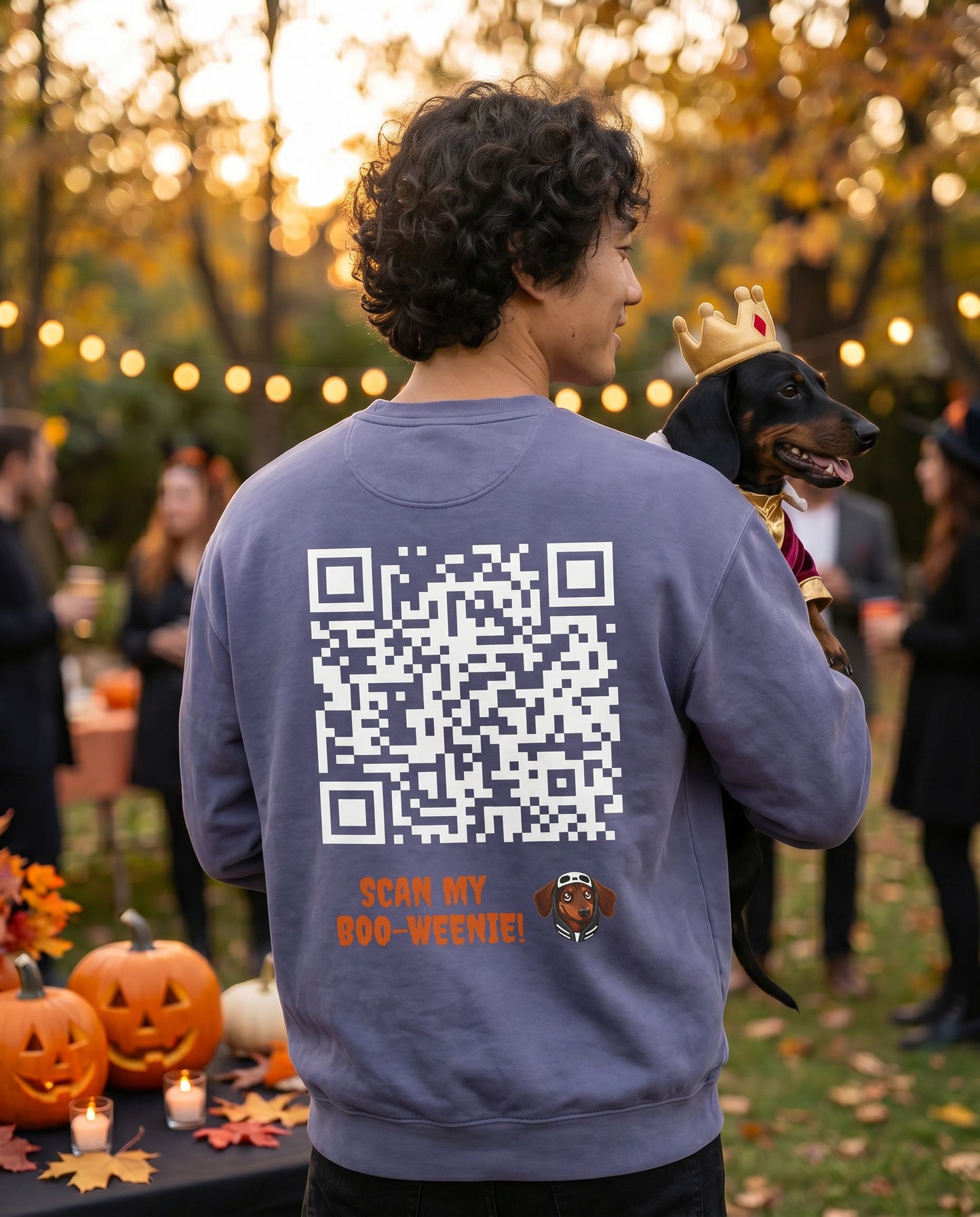 Scan My Boo-Weenie! 1👻Halloween Doxie Tribe QR Sweatshirt