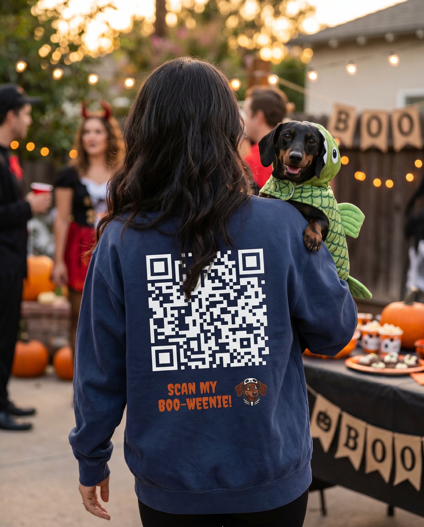 Scan My Boo-Weenie! 1👻Halloween Doxie Tribe QR Sweatshirt