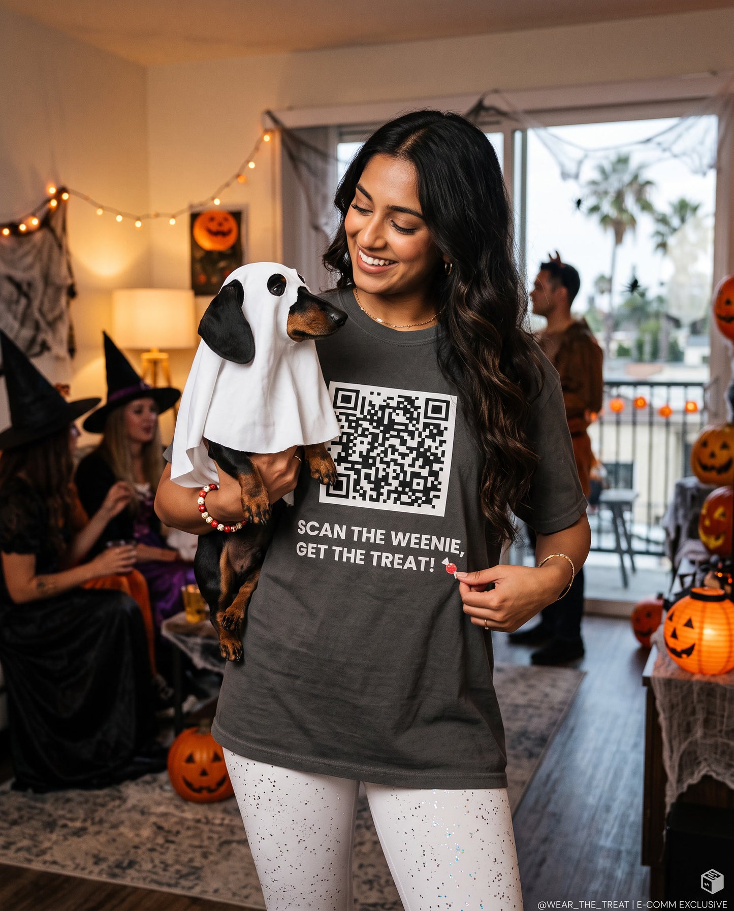 SCAN THE WEENIE, GET THE TREAT! 🍬 Halloween QR Code T-Shirt