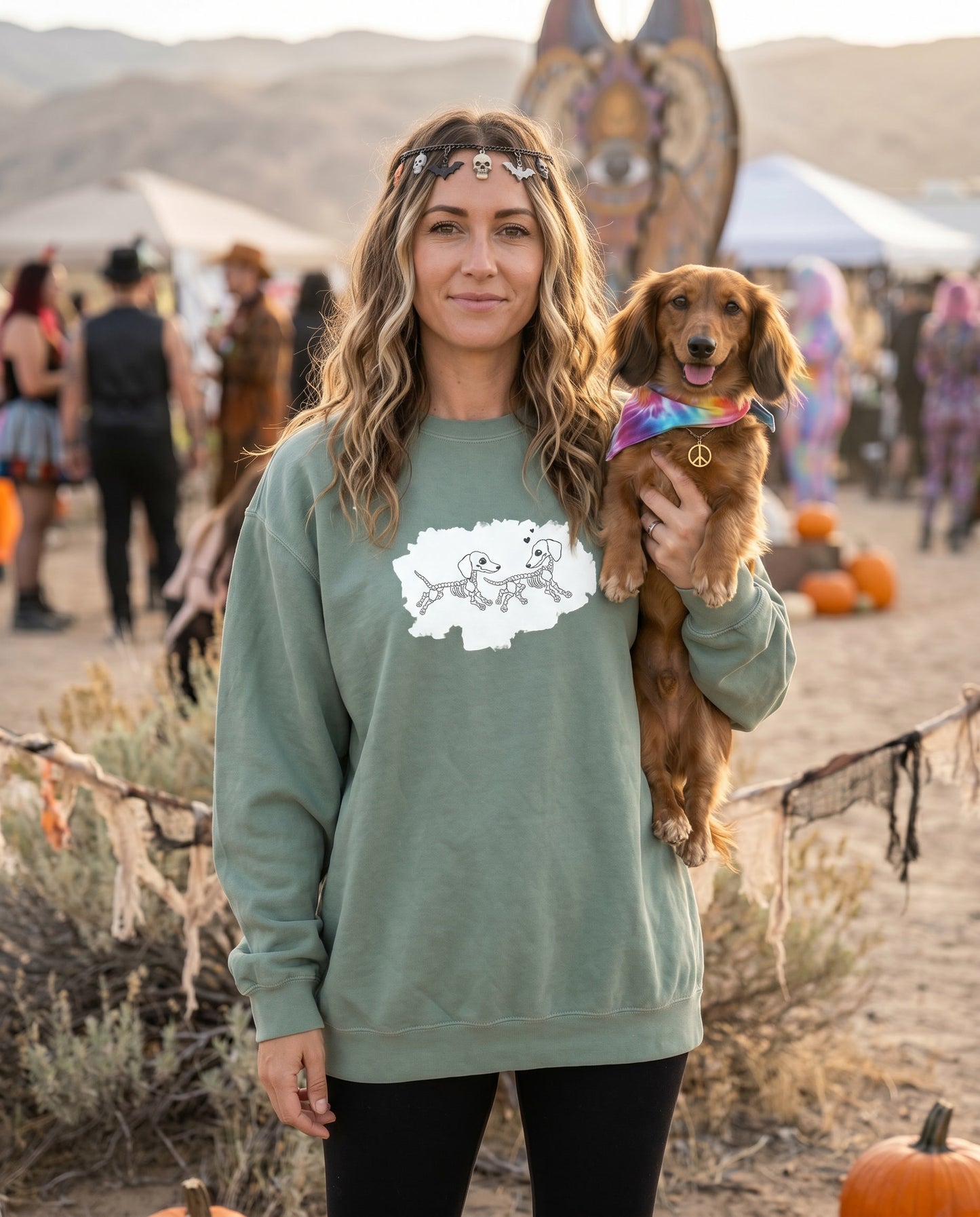 Scan For Some Bone-A-Fide DOXIE LOVE 😍🎃 Funny Halloween QR Code Sweatshirt