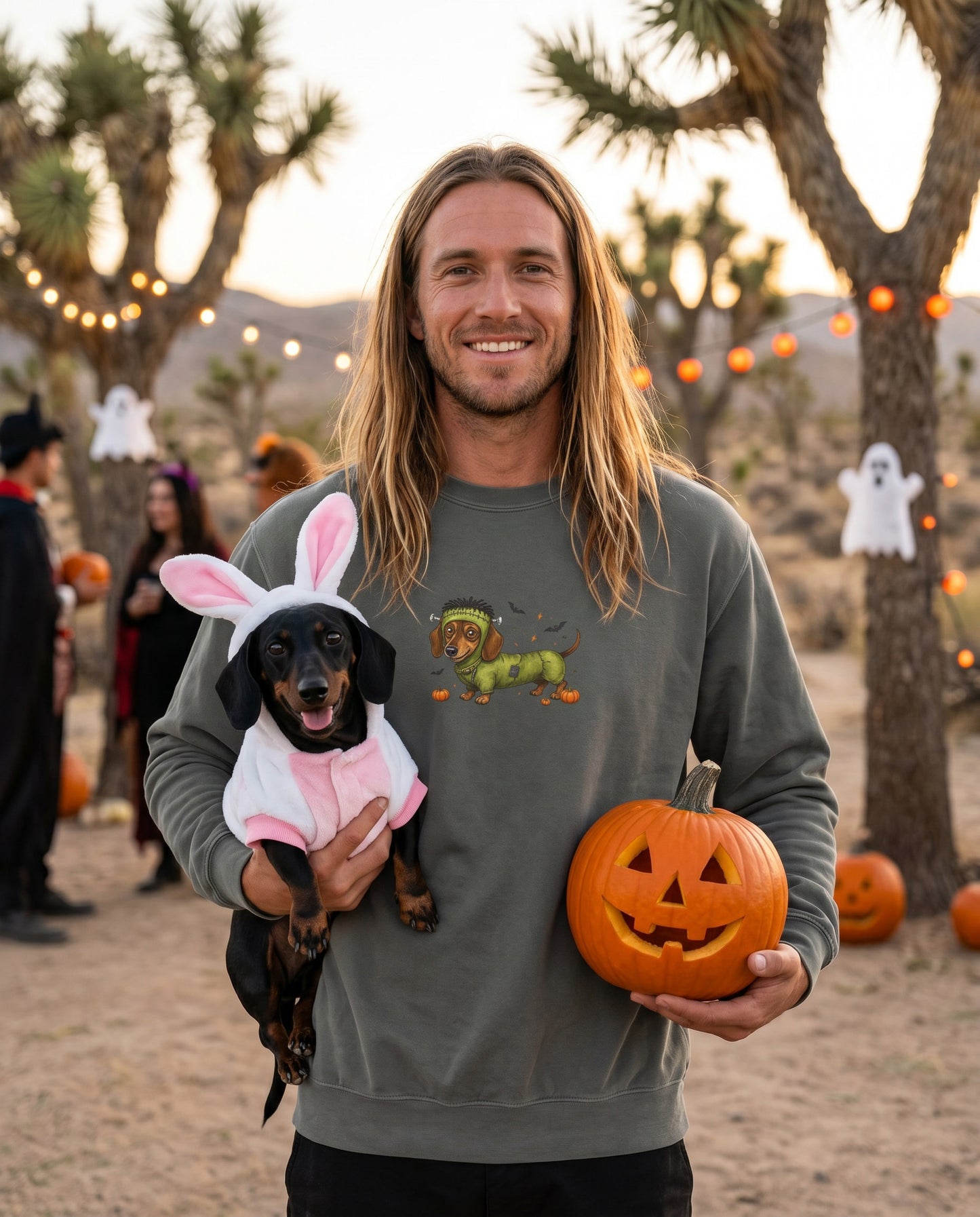 Scan My Franken-Weenie 🌭😂 Halloween Doxie Tribe QR Code Sweatshirt