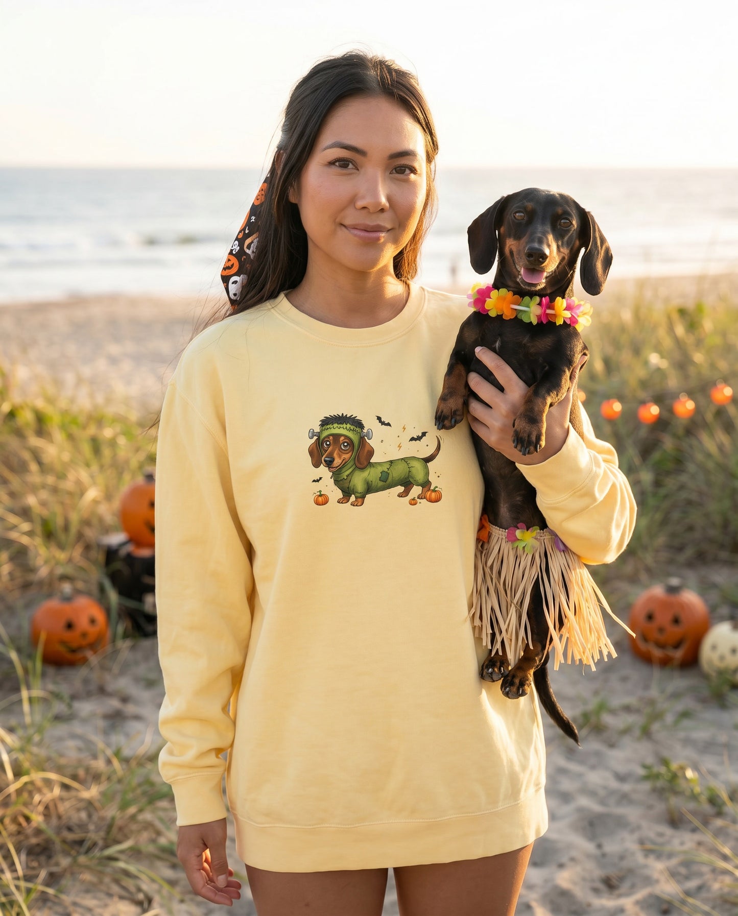 Scan My Franken-Weenie 🌭😂 Halloween Doxie Tribe QR Code Sweatshirt
