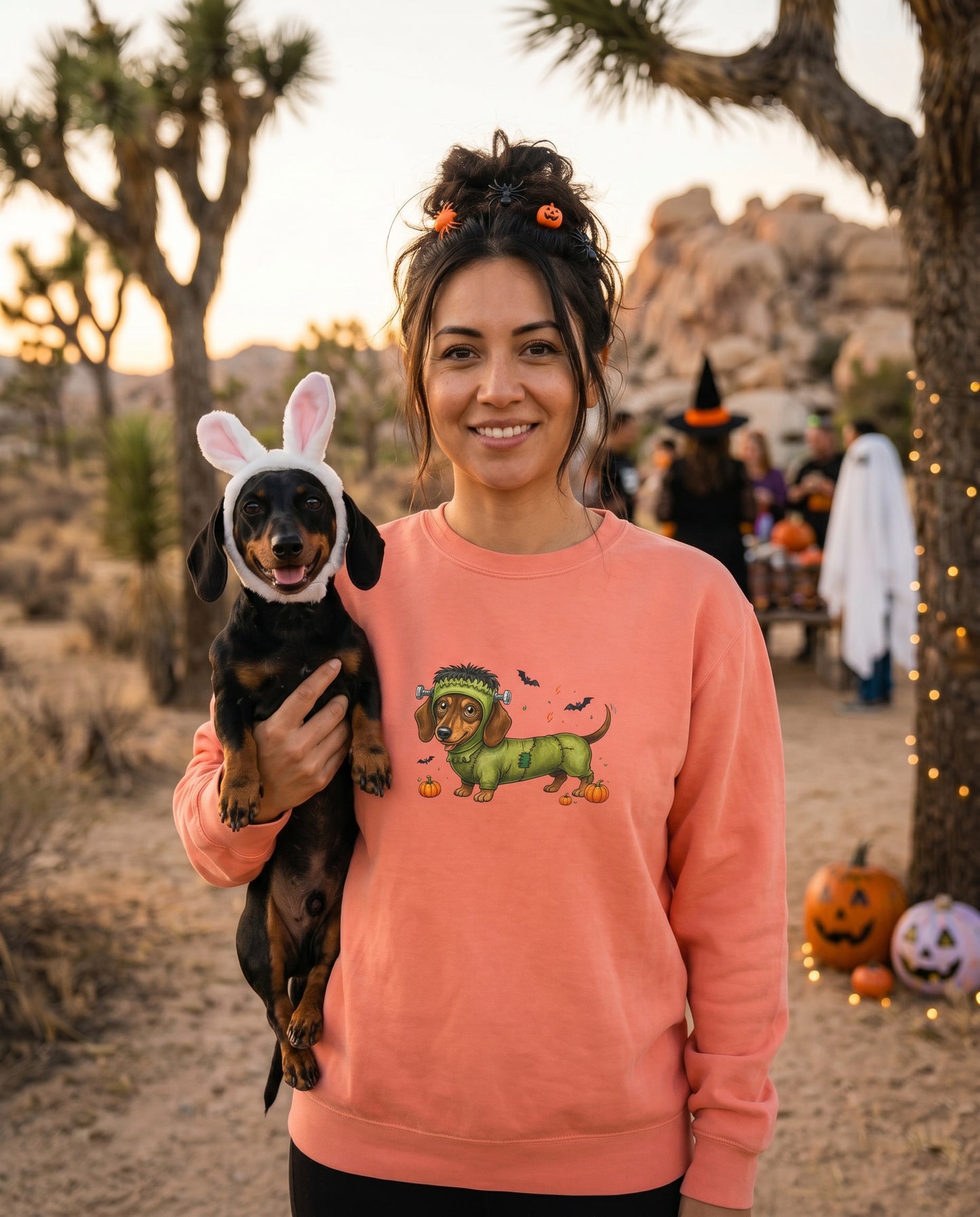 Scan My Franken-Weenie 🌭😂 Halloween Doxie Tribe QR Code Sweatshirt