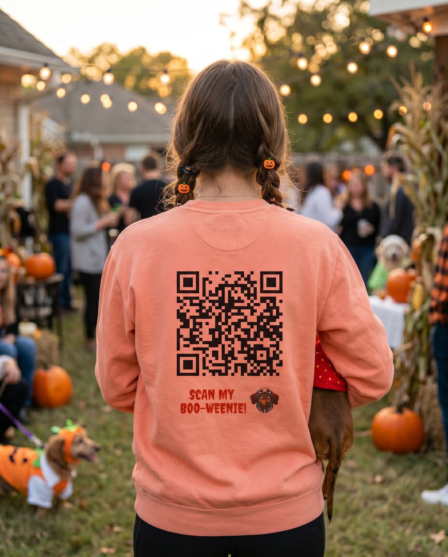 Scan My Boo-Weenie! 2😍🧛‍♀️ Halloween Doxie Tribe QR Code Sweatshirt