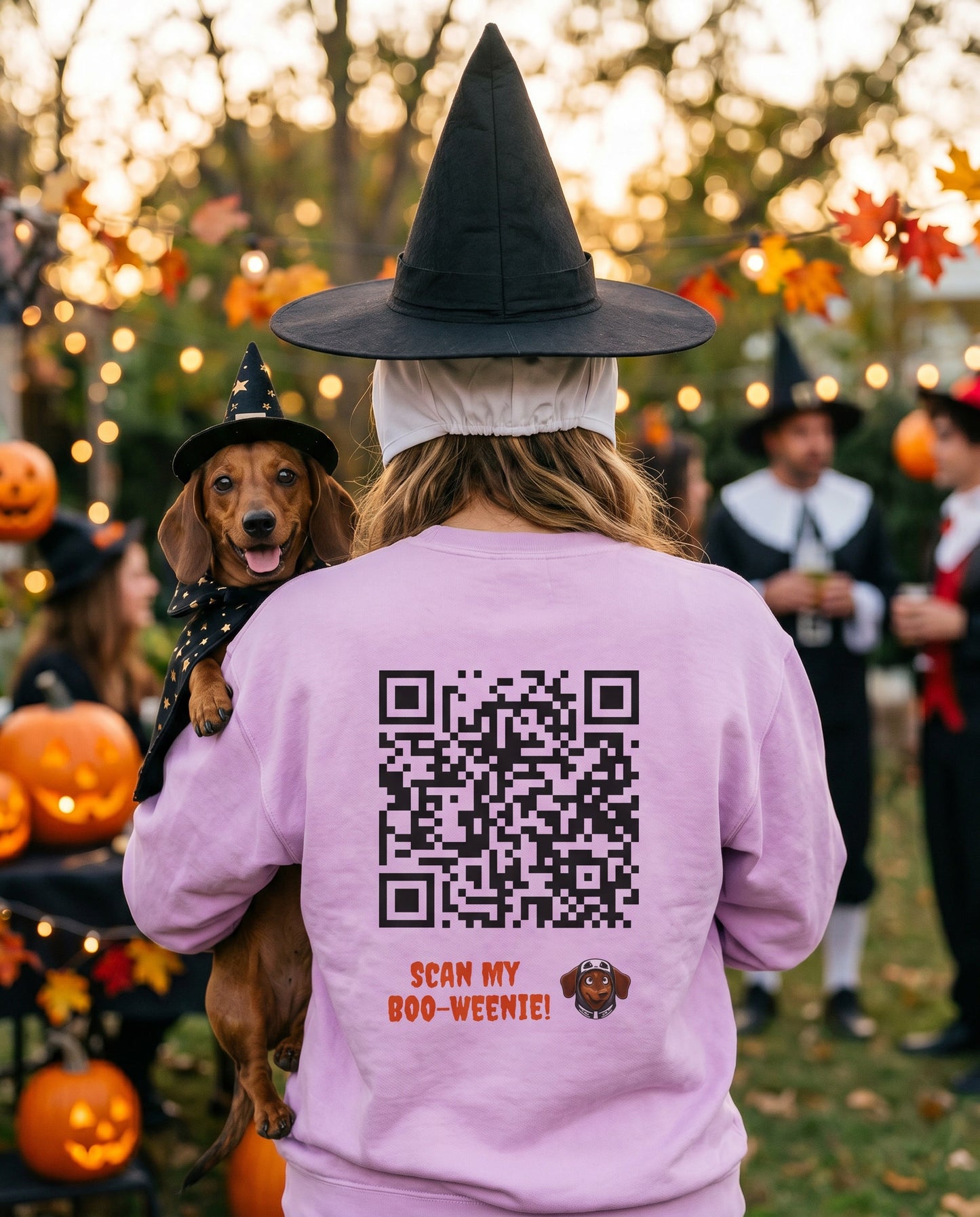 Scan My Boo-Weenie! 2😍🧛‍♀️ Halloween Doxie Tribe QR Code Sweatshirt