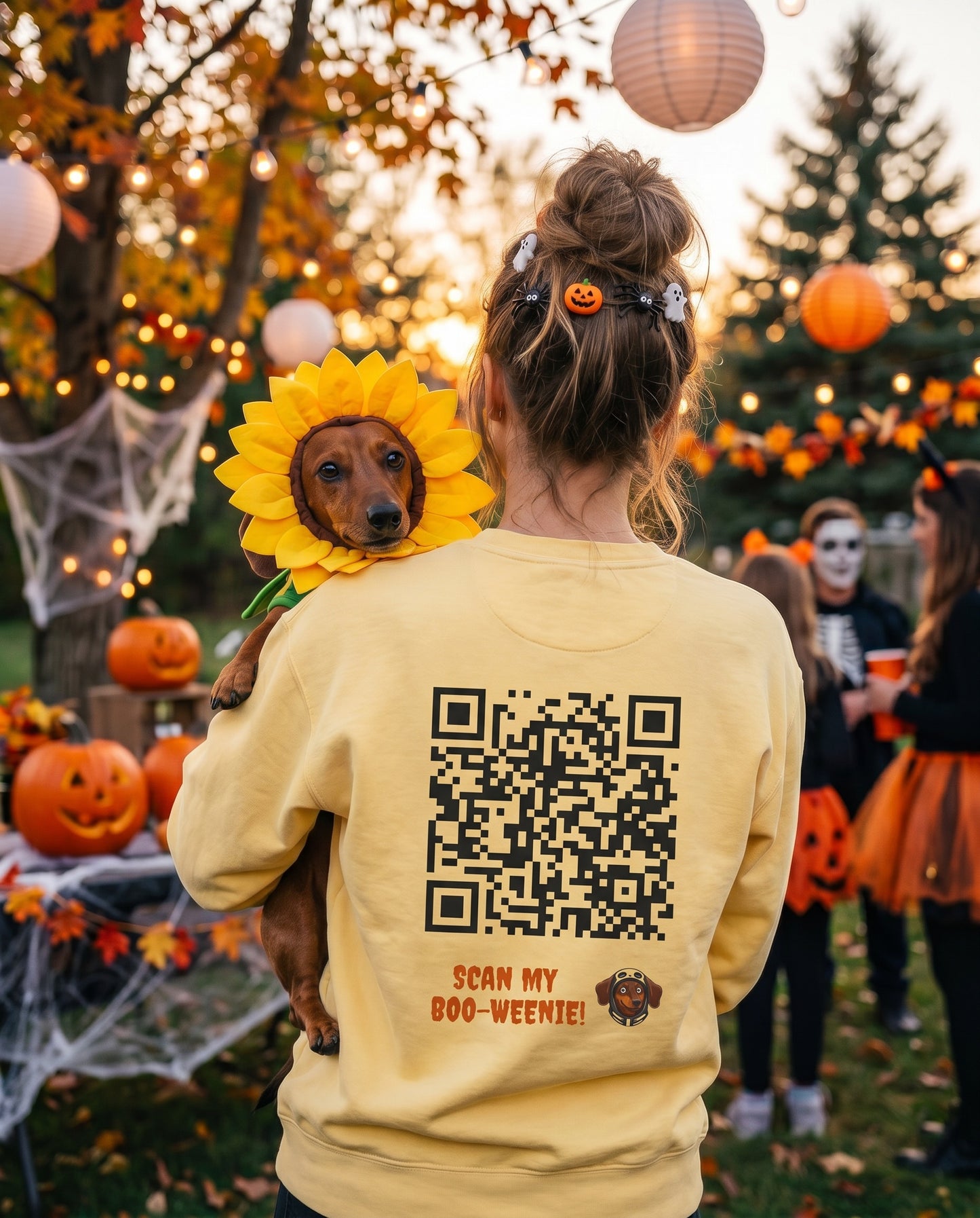 Scan My Boo-Weenie! 2😍🧛‍♀️ Halloween Doxie Tribe QR Code Sweatshirt