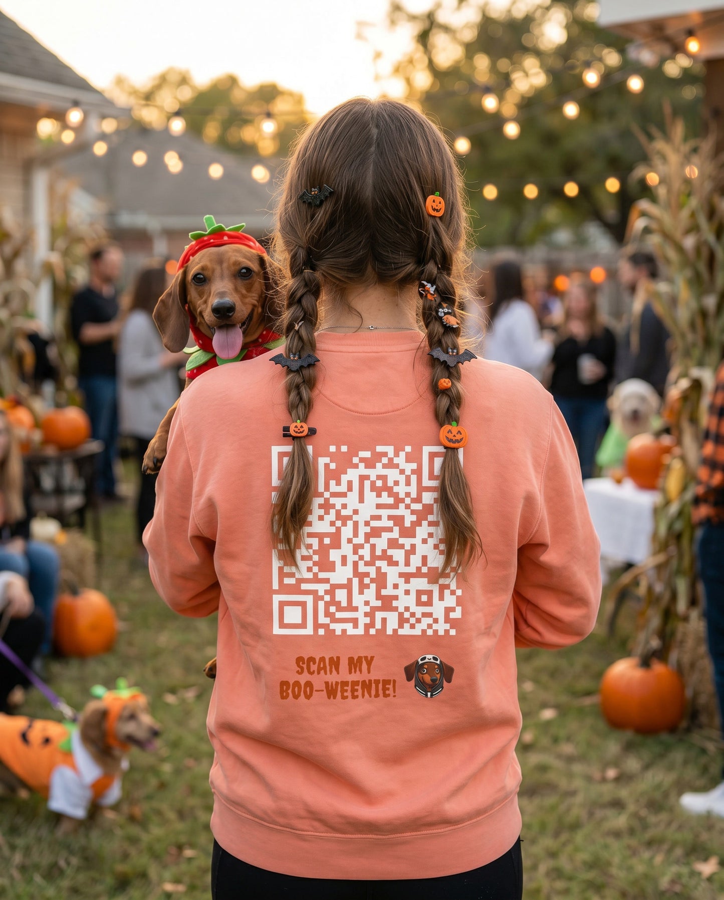 Scan My Boo-Weenie! 1👻Halloween Doxie Tribe QR Sweatshirt