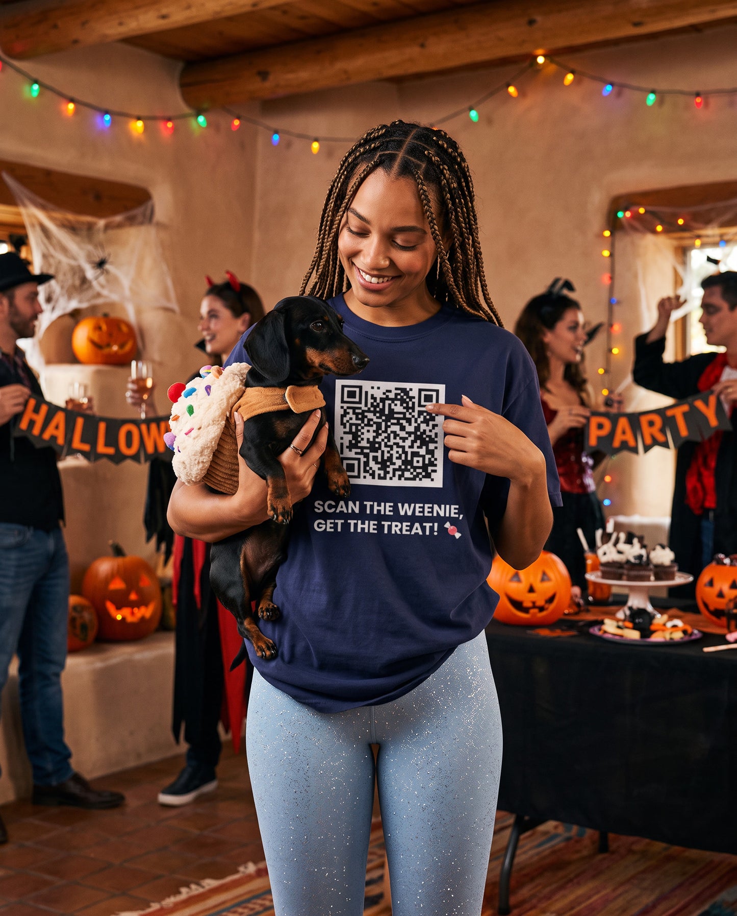 SCAN THE WEENIE, GET THE TREAT! 🍬 Halloween QR Code T-Shirt