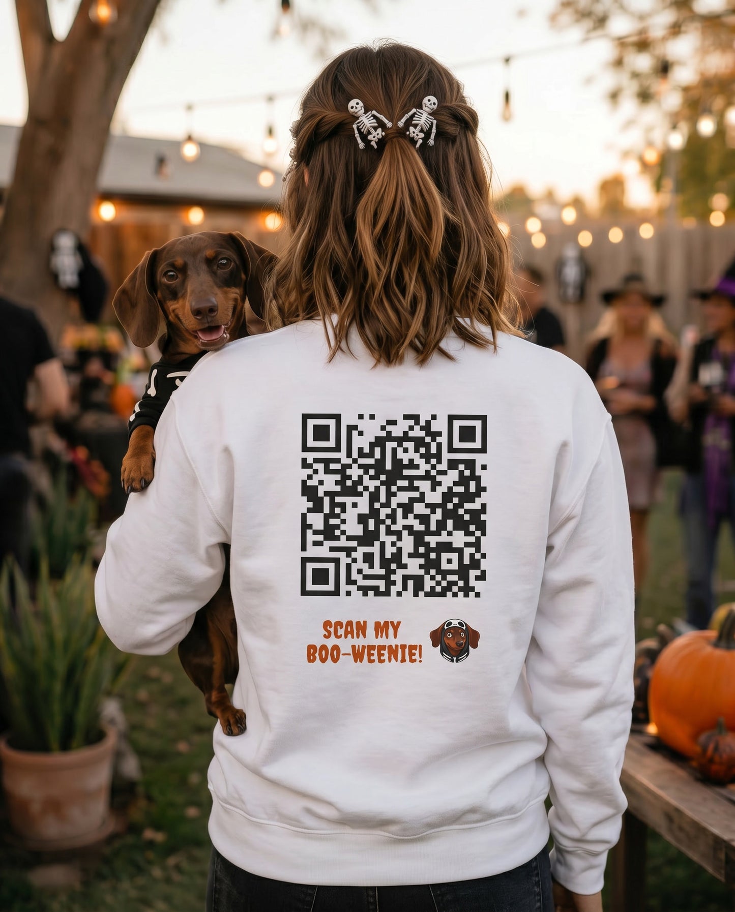 Scan My Boo-Weenie! 2😍🧛‍♀️ Halloween Doxie Tribe QR Code Sweatshirt