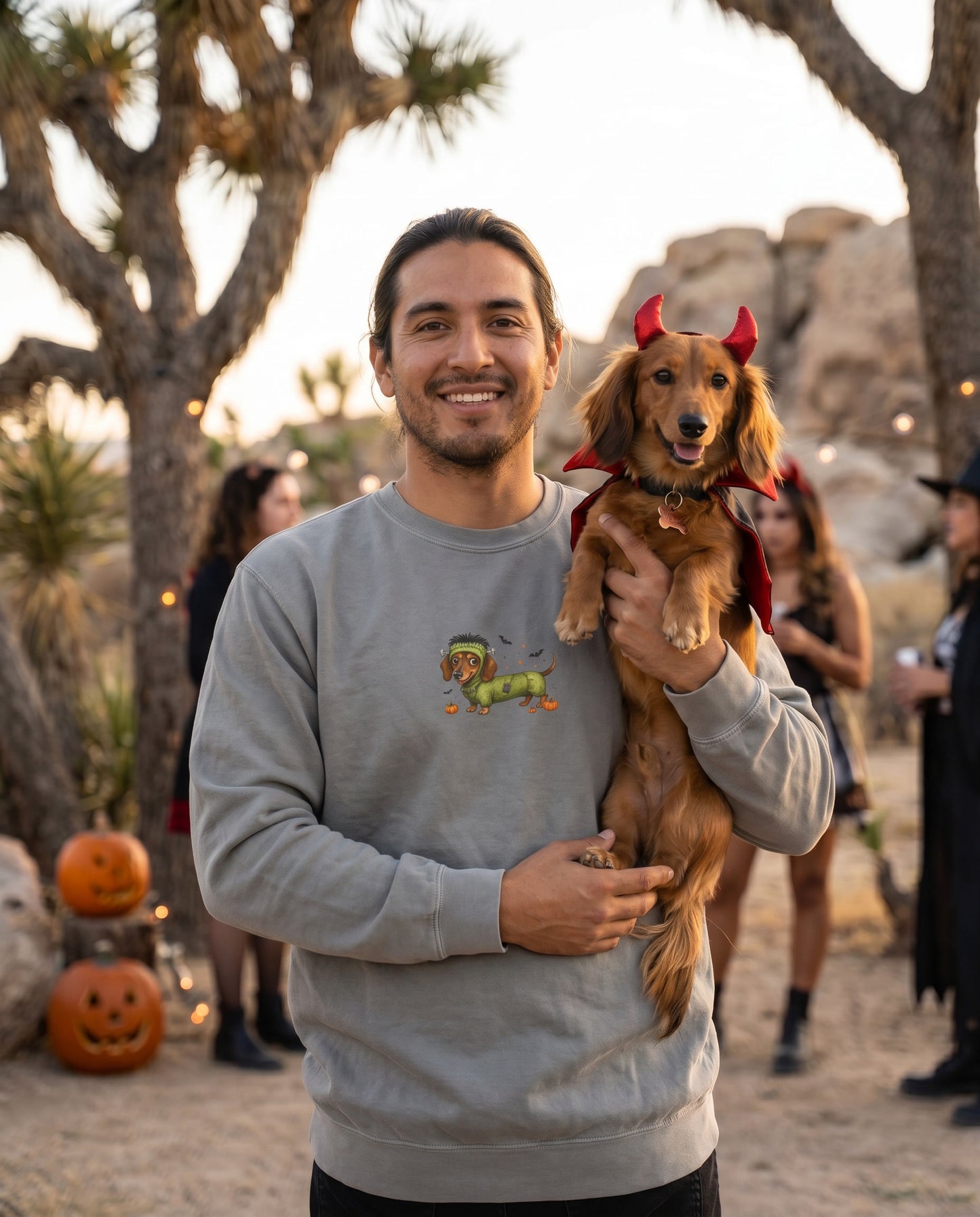 Scan My Franken-Weenie 🌭😂 Halloween Doxie Tribe QR Code Sweatshirt