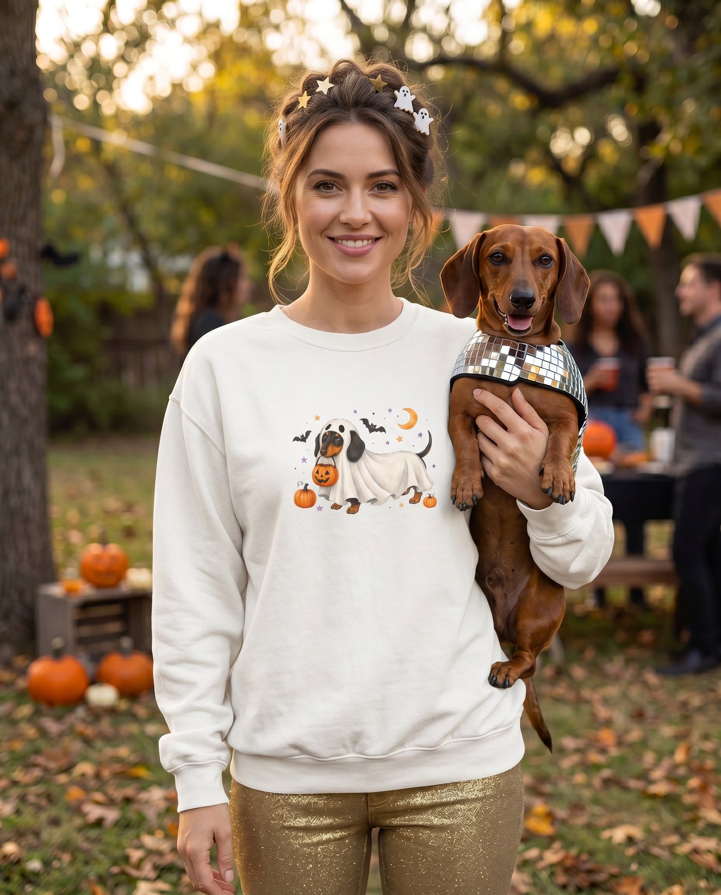 Scan My Hallo- Weenie! Doxie Love 😍🐾 Halloween QR Code Sweatshirt