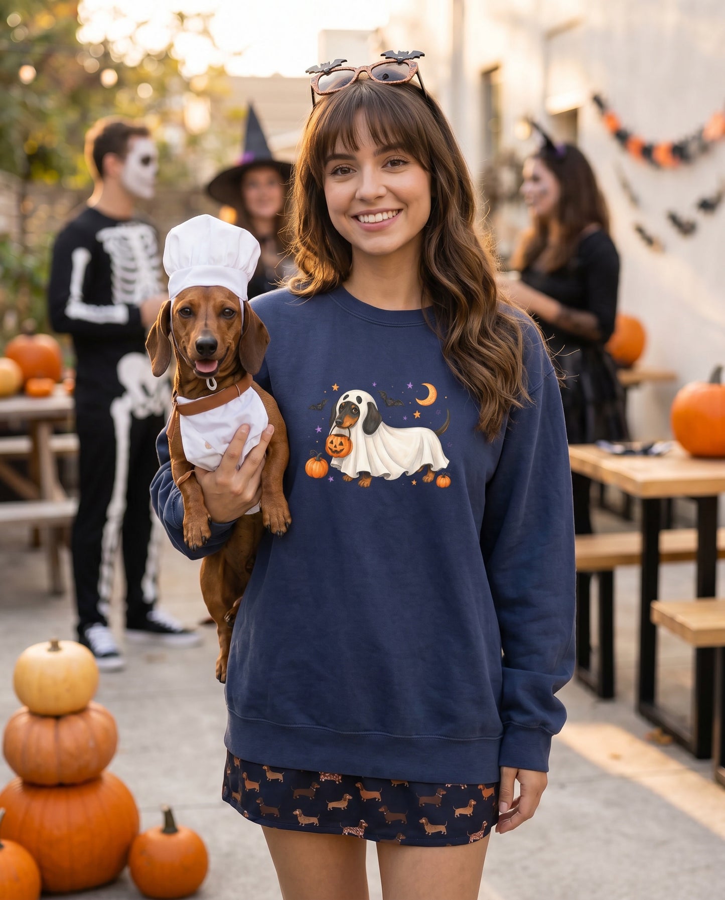 Scan My Hallo- Weenie! Doxie Love 😍🐾 Halloween QR Code Sweatshirt