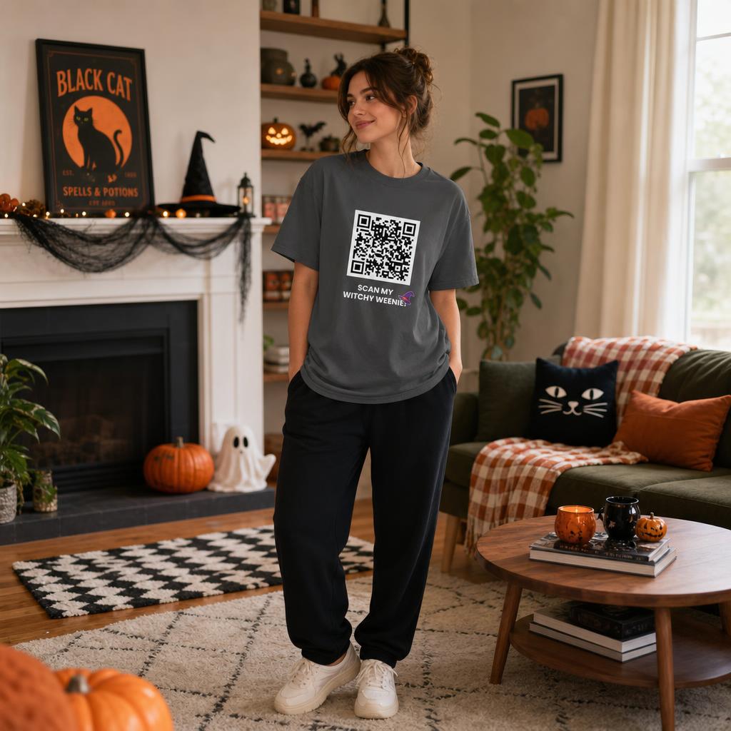 SCAN MY WITCHY WEENIE! 🍬 Halloween QR Code T-Shirt