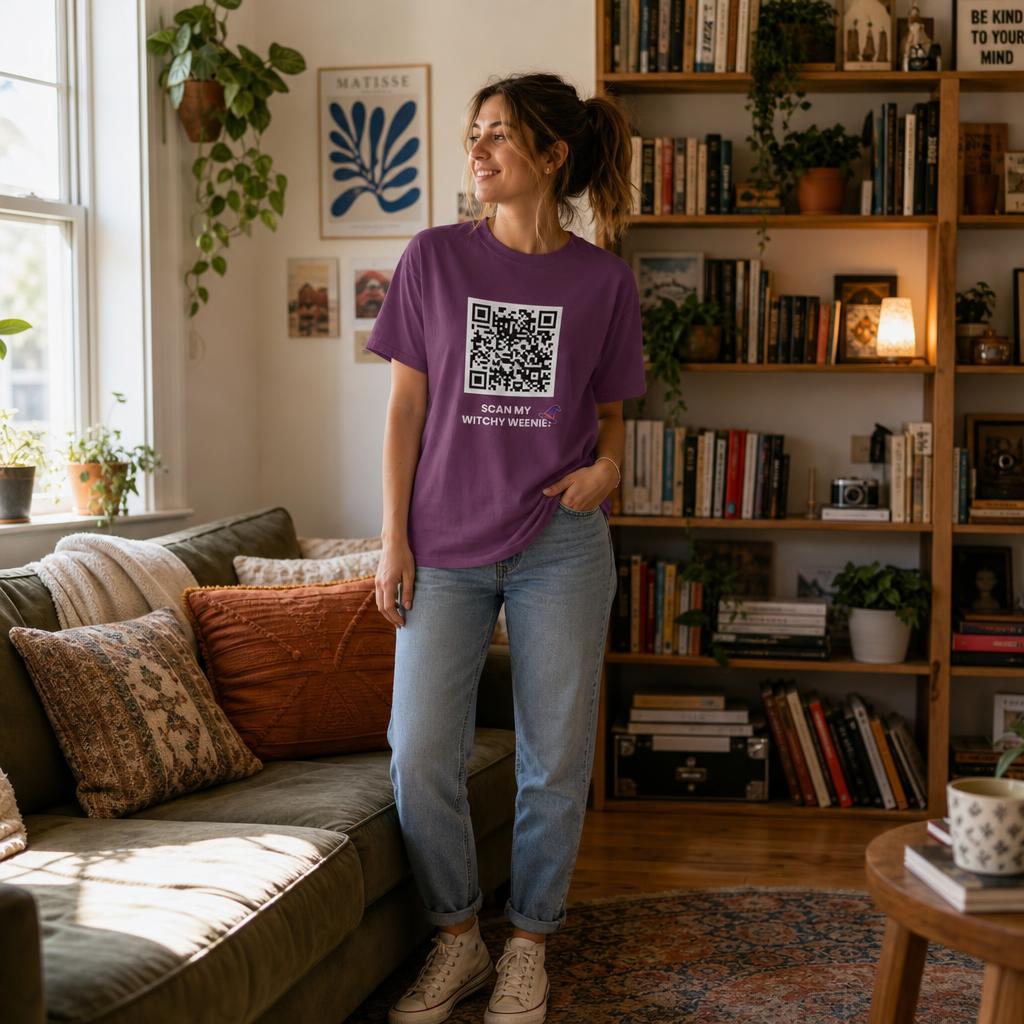 SCAN MY WITCHY WEENIE! 🍬 Halloween QR Code T-Shirt
