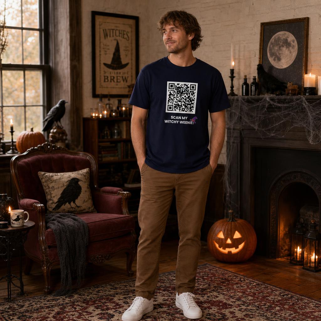 SCAN MY WITCHY WEENIE! 🍬 Halloween QR Code T-Shirt