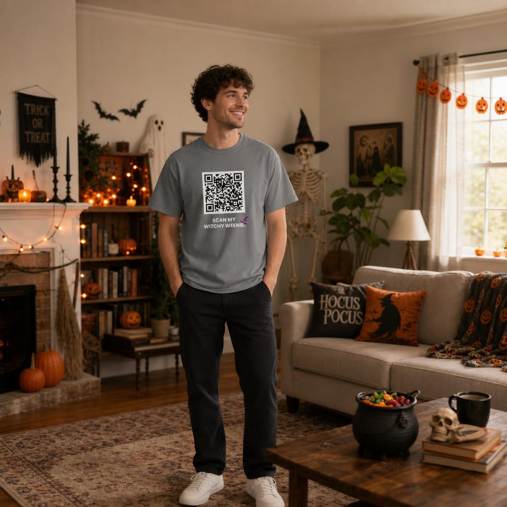 SCAN MY WITCHY WEENIE! 🍬 Halloween QR Code T-Shirt
