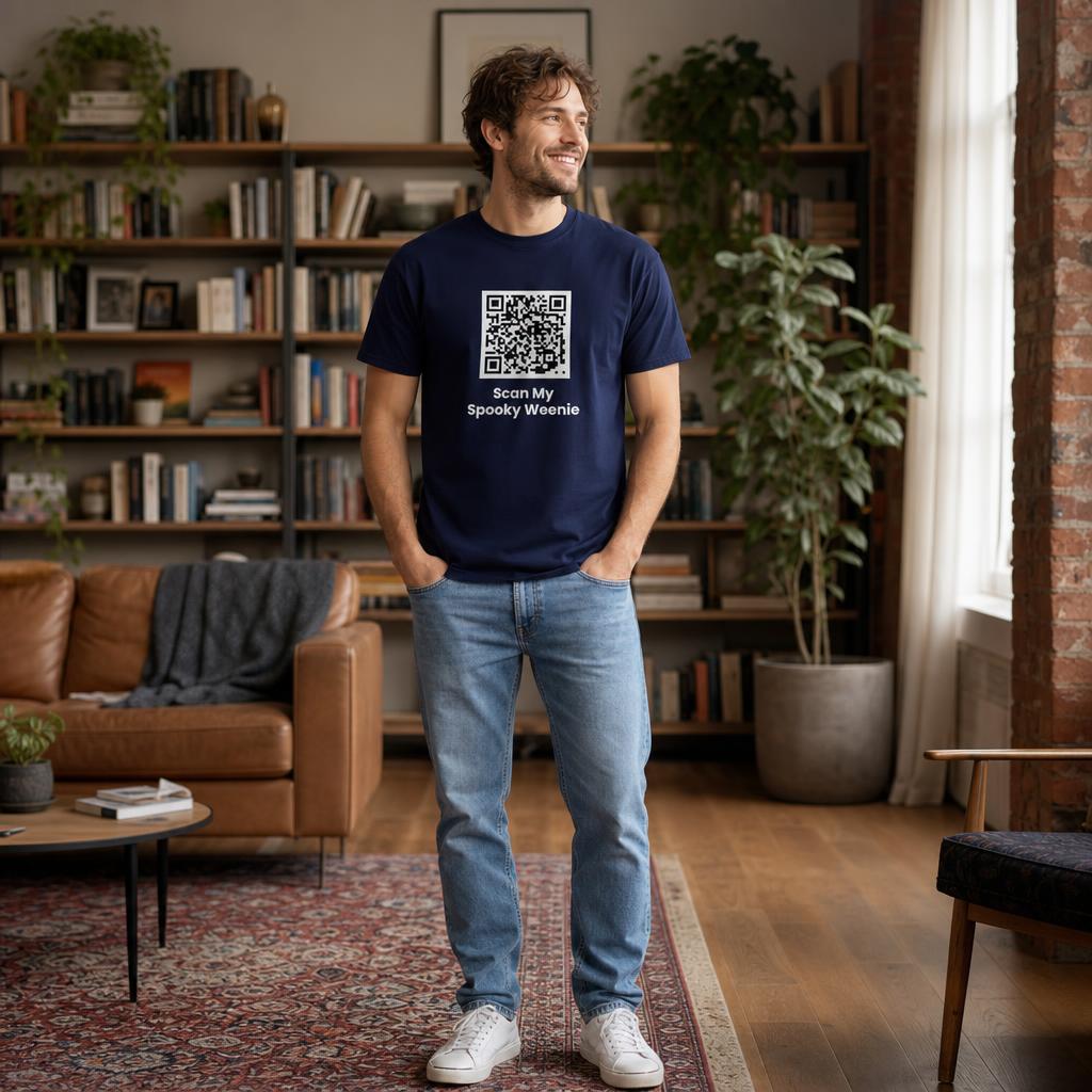 SCAN MY SPOOKY - WEENIE! 👻 Halloween QR Code T-Shirt