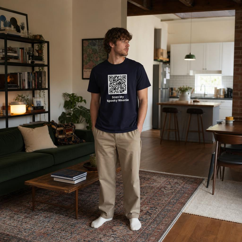 SCAN MY SPOOKY - WEENIE! 👻 Halloween QR Code T-Shirt