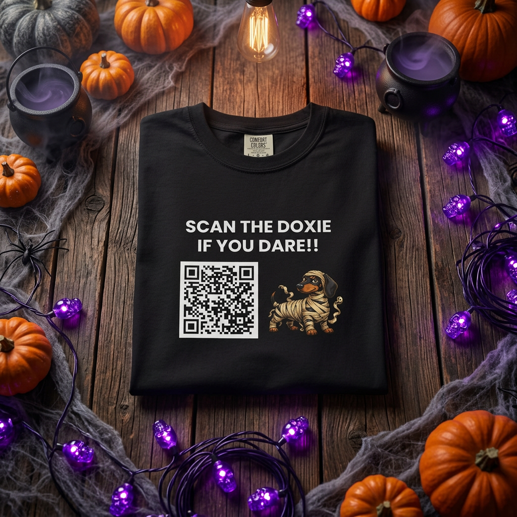 SCAN THE DOIXE IF YOU DARE! 🍬👻 Halloween QR Code T-Shirt